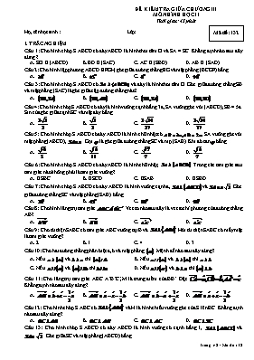 Đề kiểm tra giữa chương III môn Hình học 11
